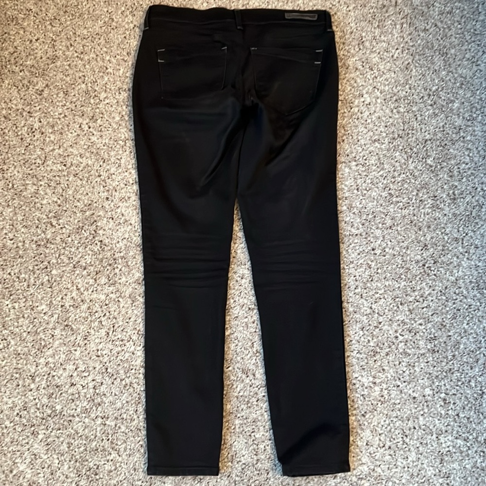 Black Jean leggings regular fit low rise,great condition,size 6.Made in China. - Picture 2 of 5